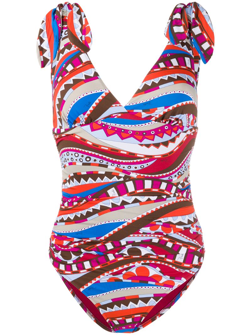 Emilio Pucci Abstract Print Swimsuit In Purple