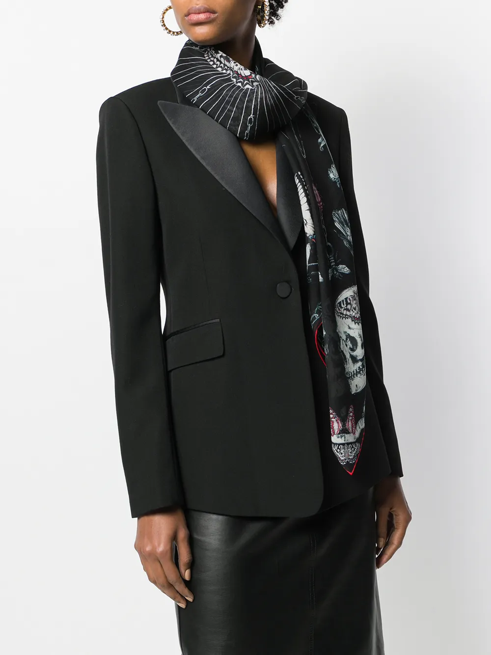 Alexander McQueen Sjaal met insect print - Zwart