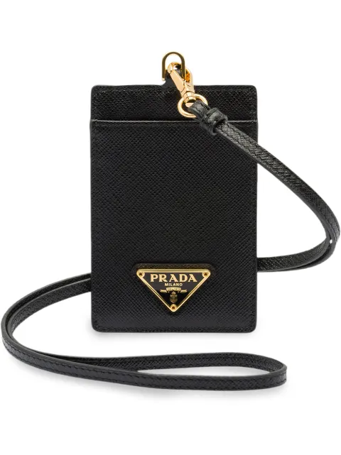 Prada bolsa mini con placa del logo