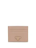 Prada logo plaque card holder - Neutrals