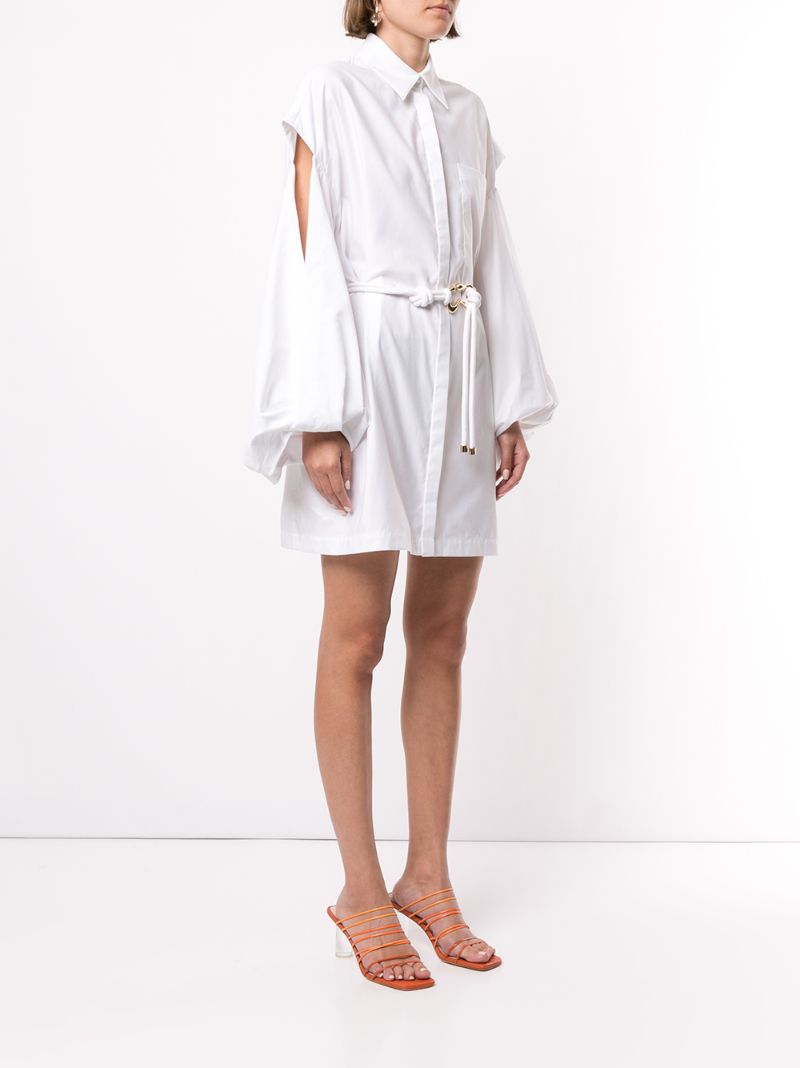 Shop Acler Jenga Mini Shirt Dress In White