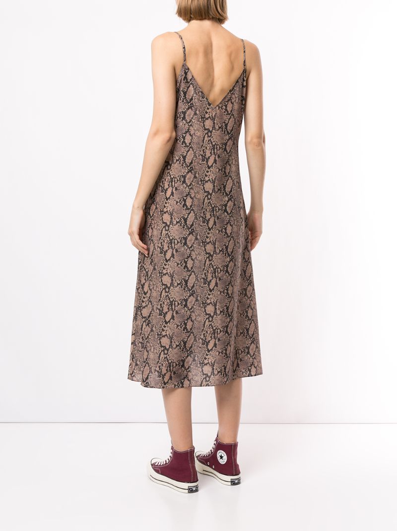 Shop Frame Snakeskin-print Slip Dress In Multicolour