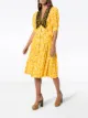 Miu Miu crocheted lace-panelled floral-print midi dress