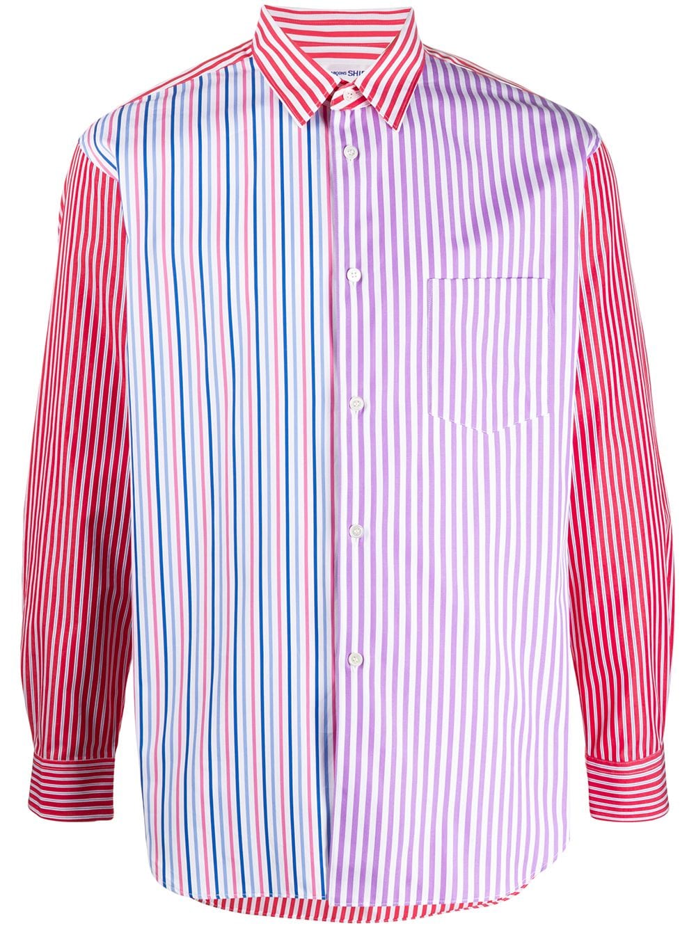 Comme Des Garçons Shirt Multi-stripe Regular Fit Shirt In Red