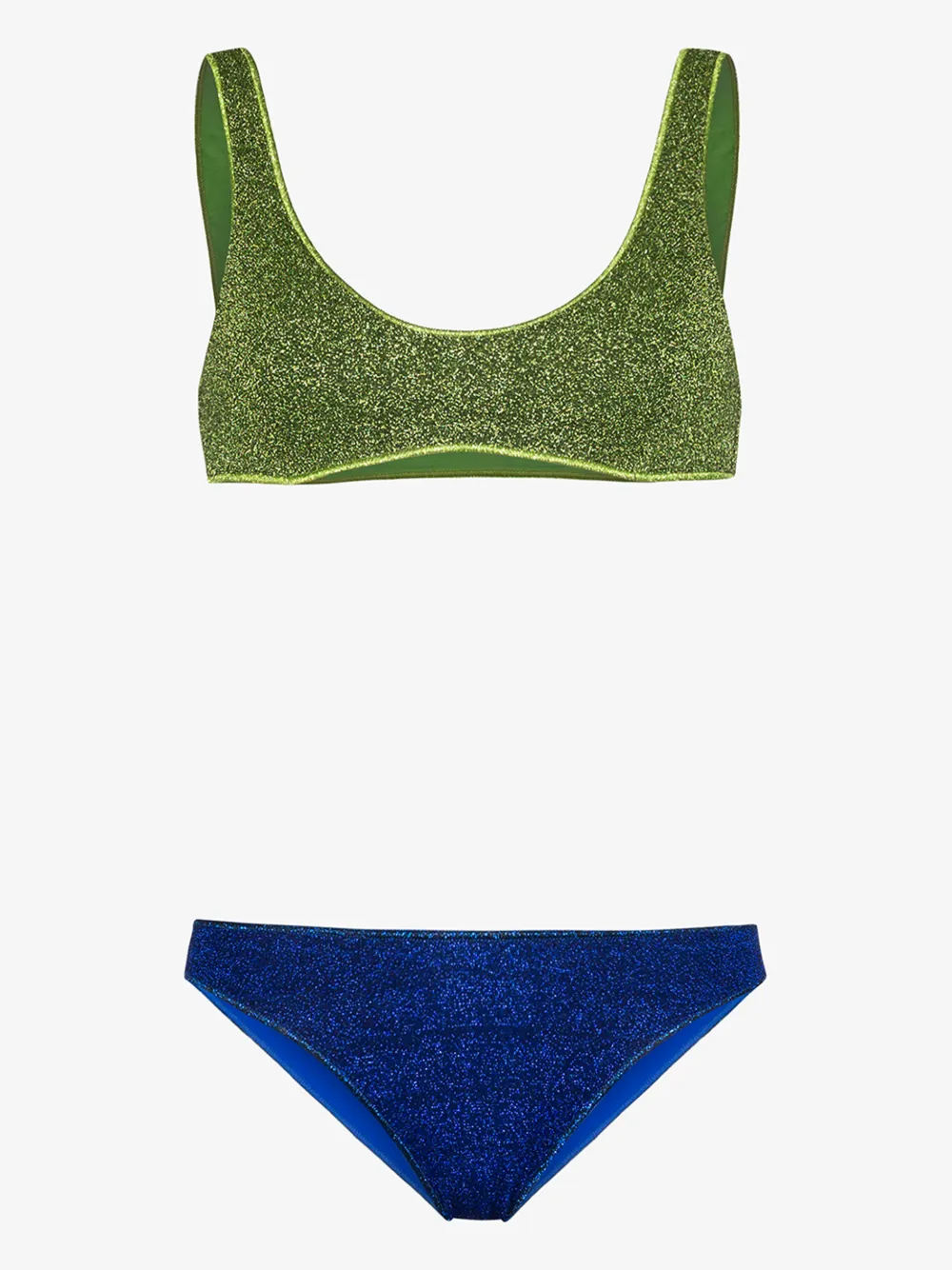 Oseree Lumière Sporty Bicolor Bikini Set In Multi