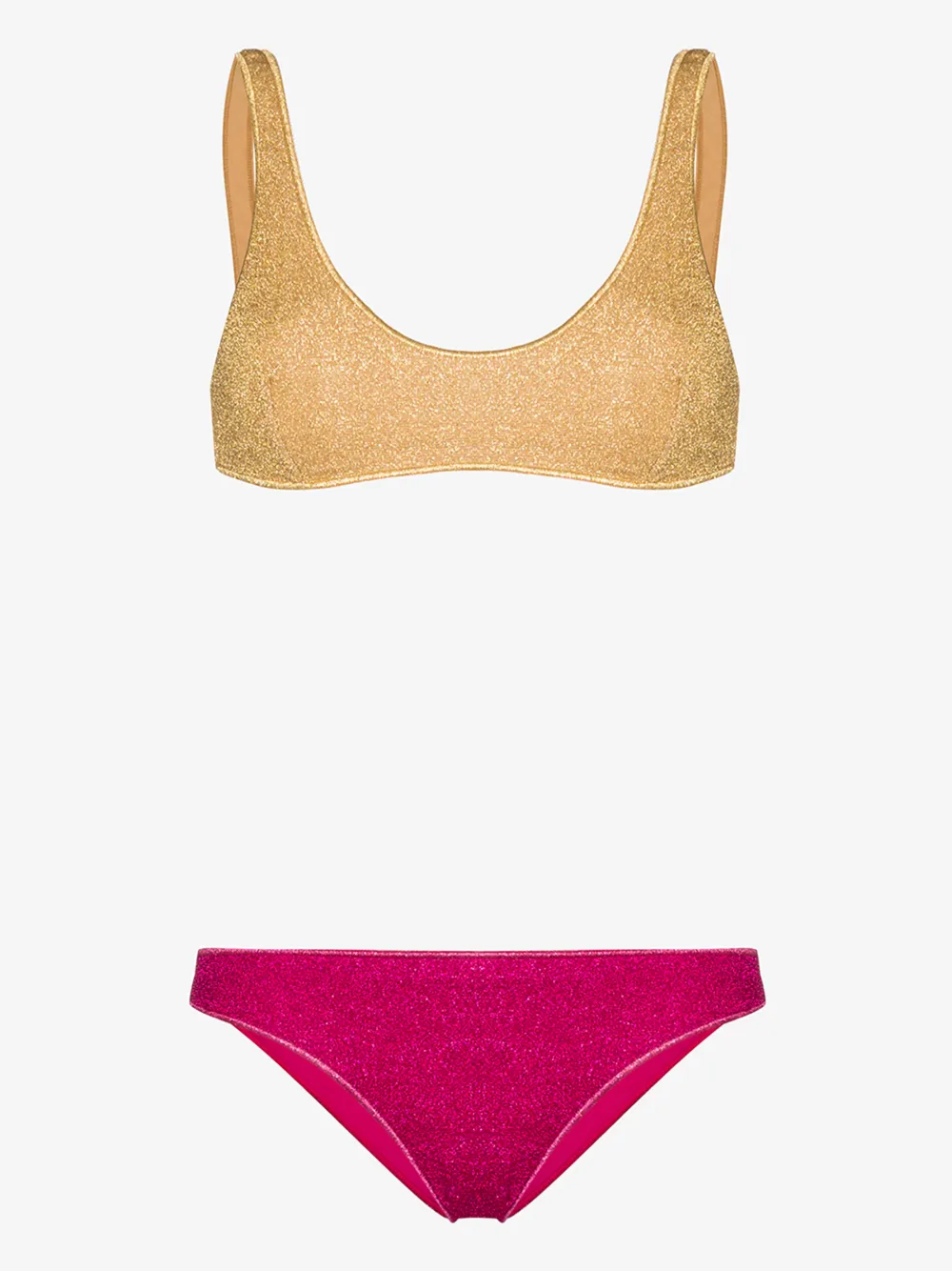 Oseree Shimmer Mix And Match Bikini Set In Pink
