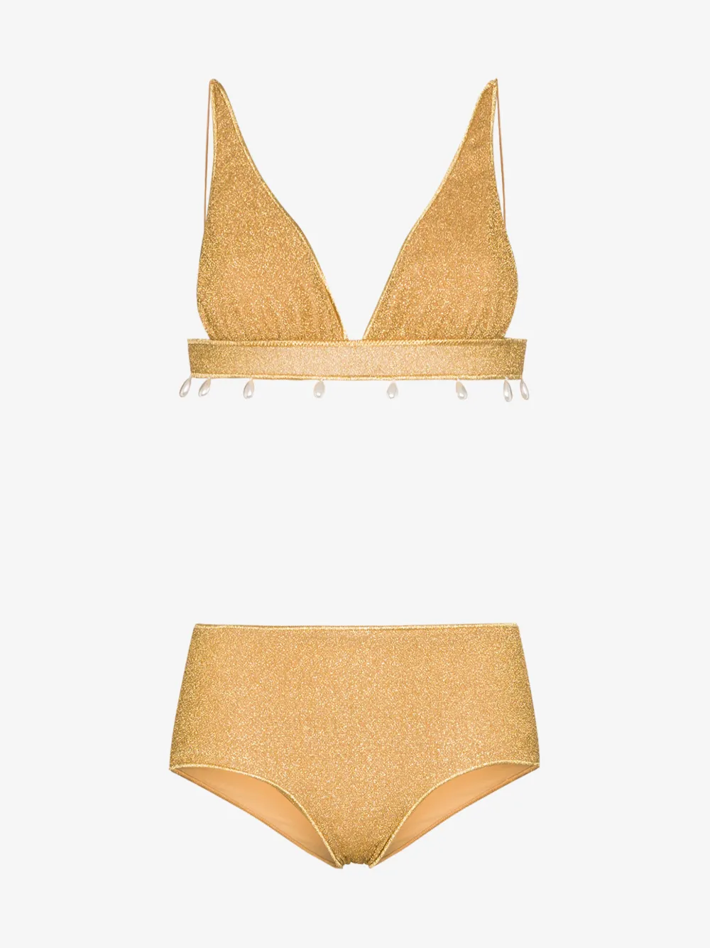 Oseree Oséree Lumière Embellished Bikini In Gold