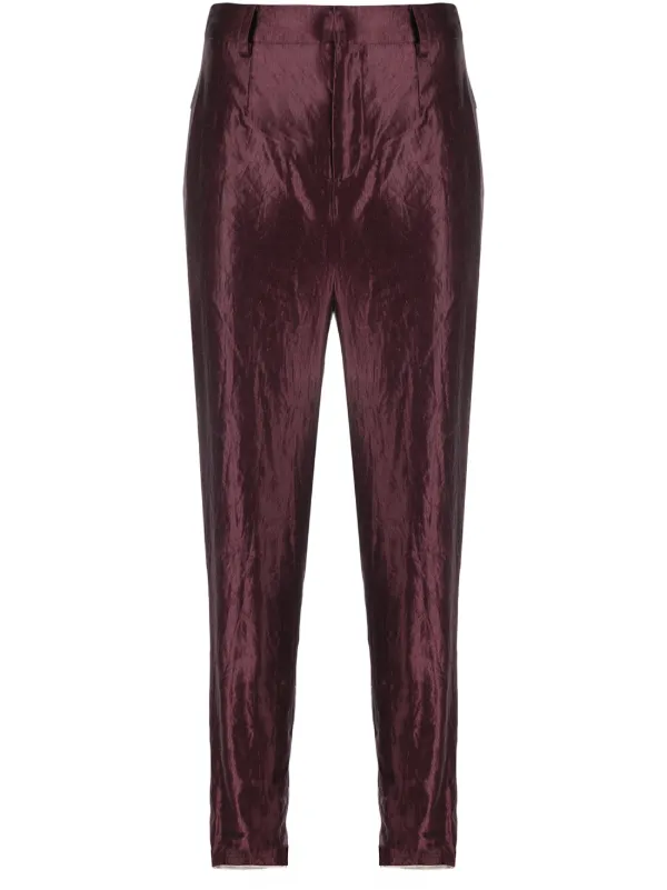 satin cropped trousers