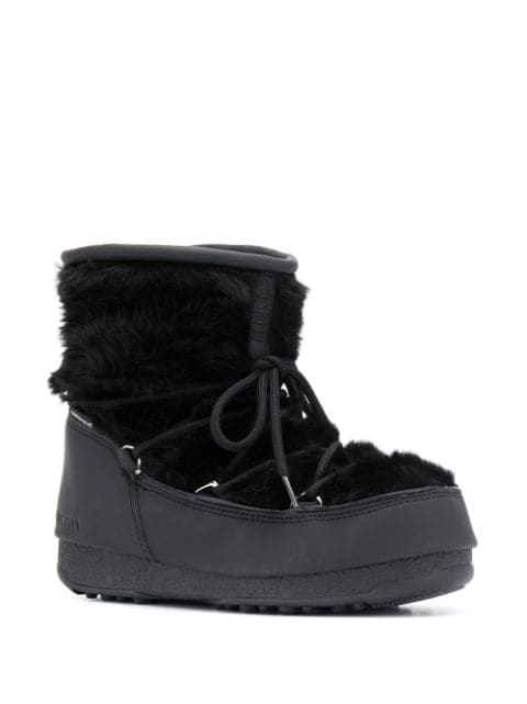 Shop black Moon Boot faux fur snow boots with Express Delivery - Farfetch