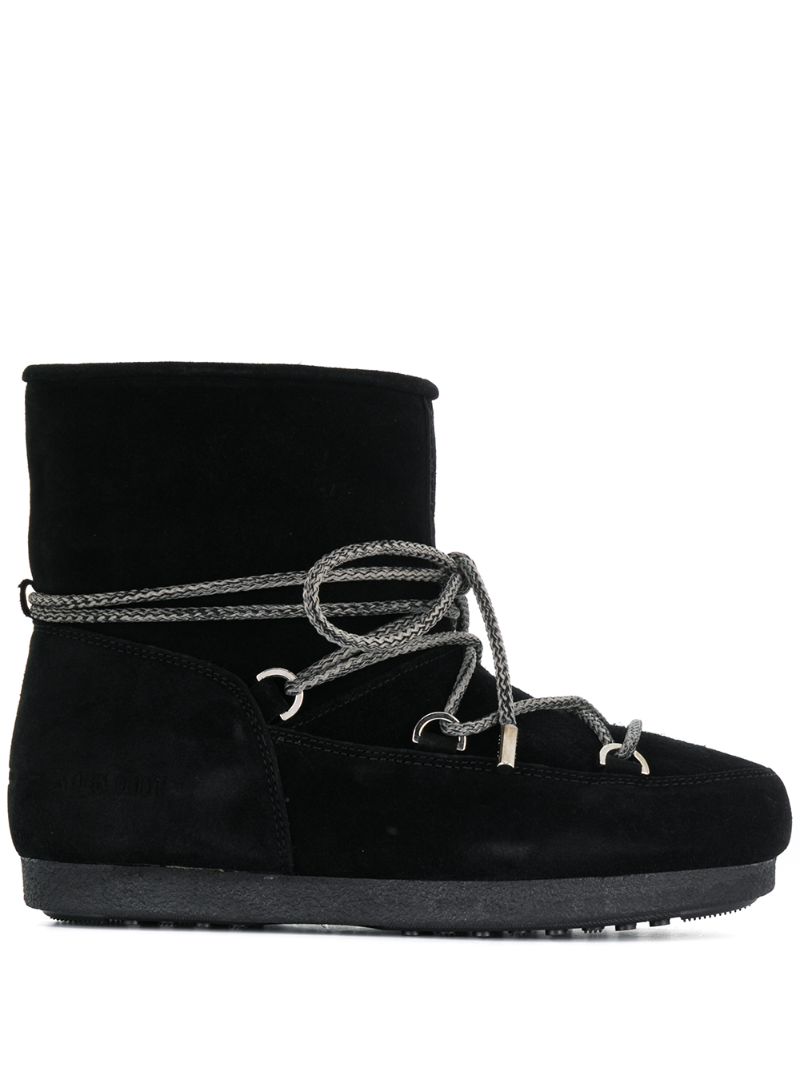 black suede lace up ankle boots