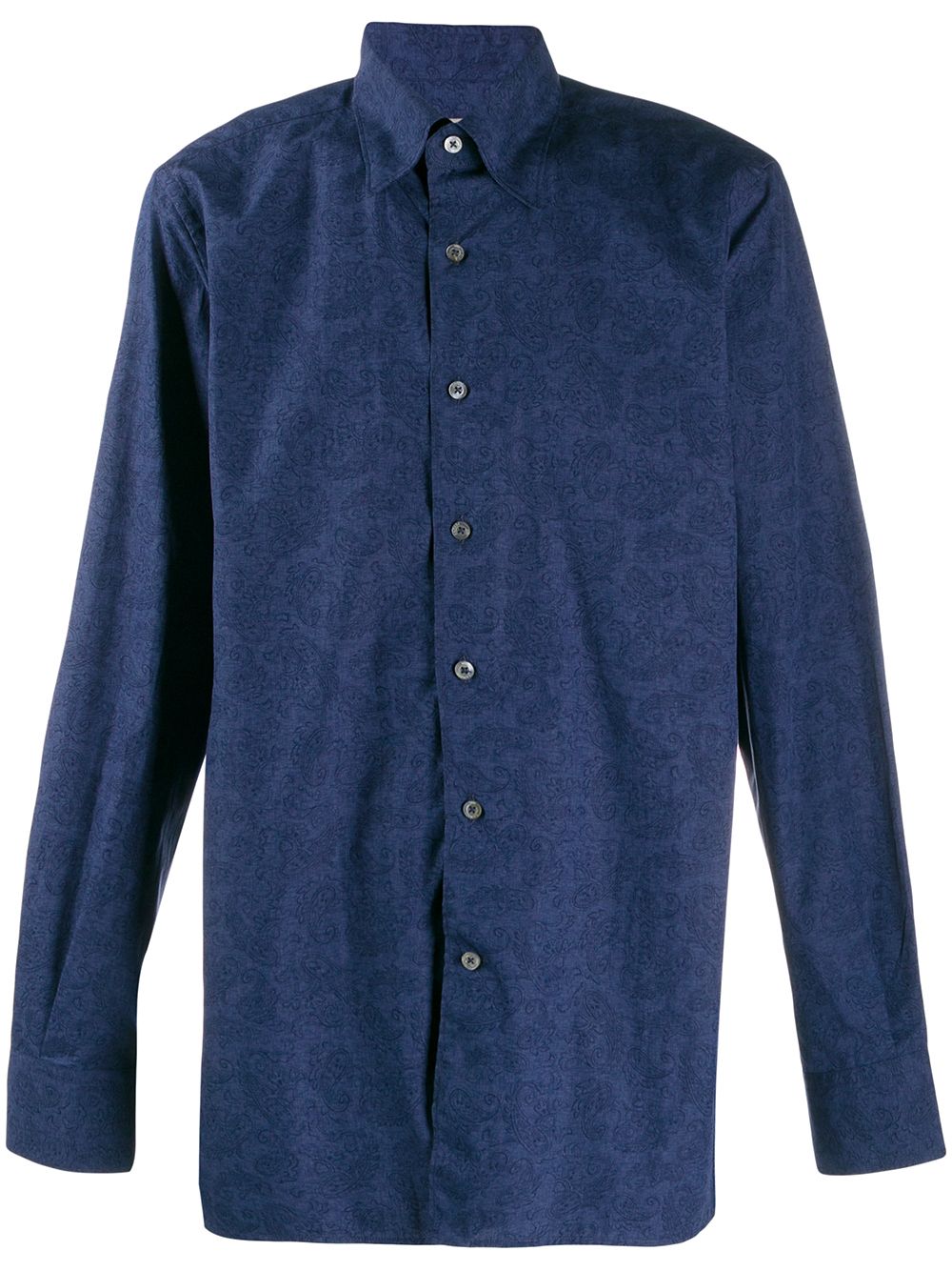 Canali Paisley-print Shirt In Blue