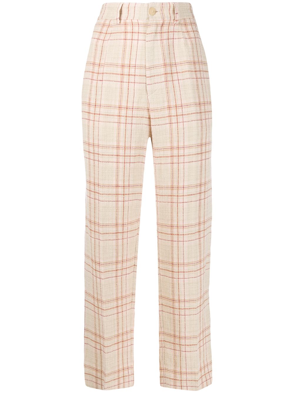 

Forte Forte textured check patterned trousers - Neutrals