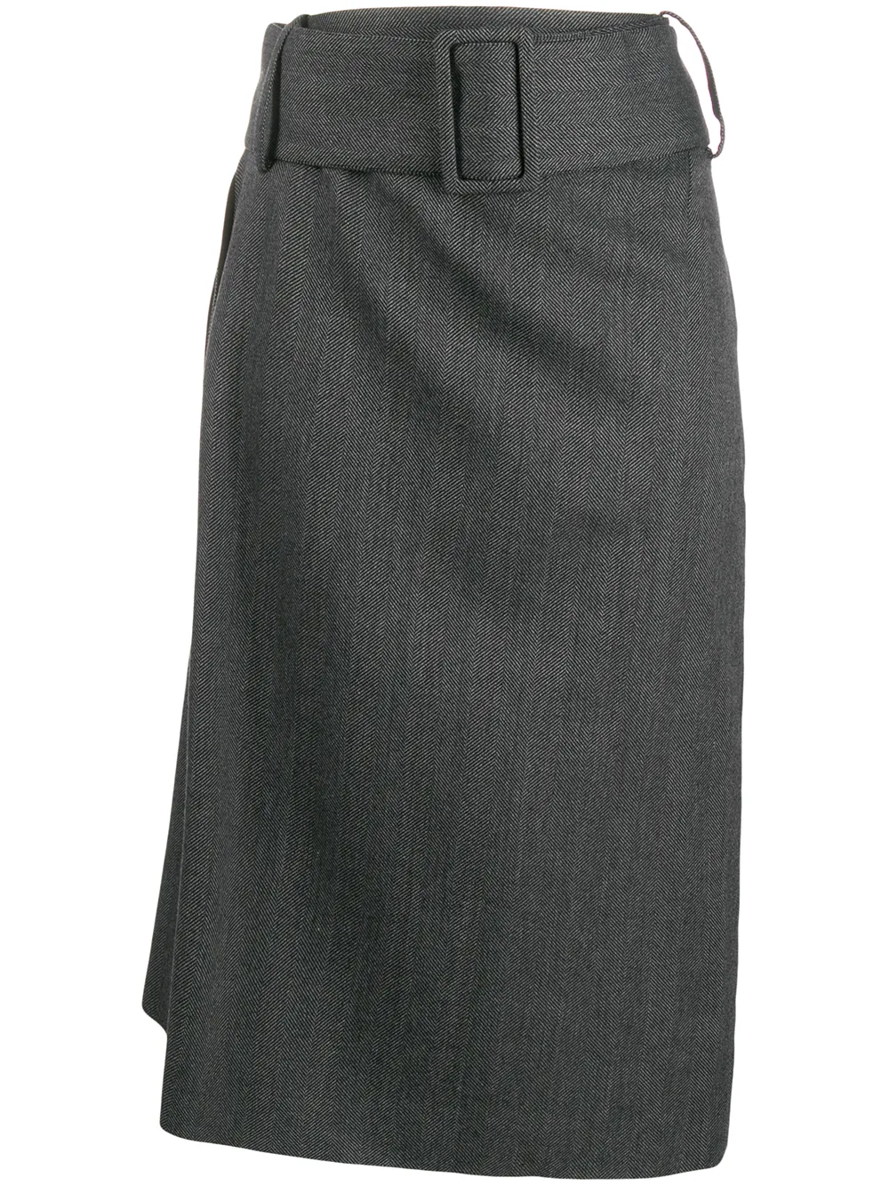 Rokh Asymmetric Waist Skirt In Grey