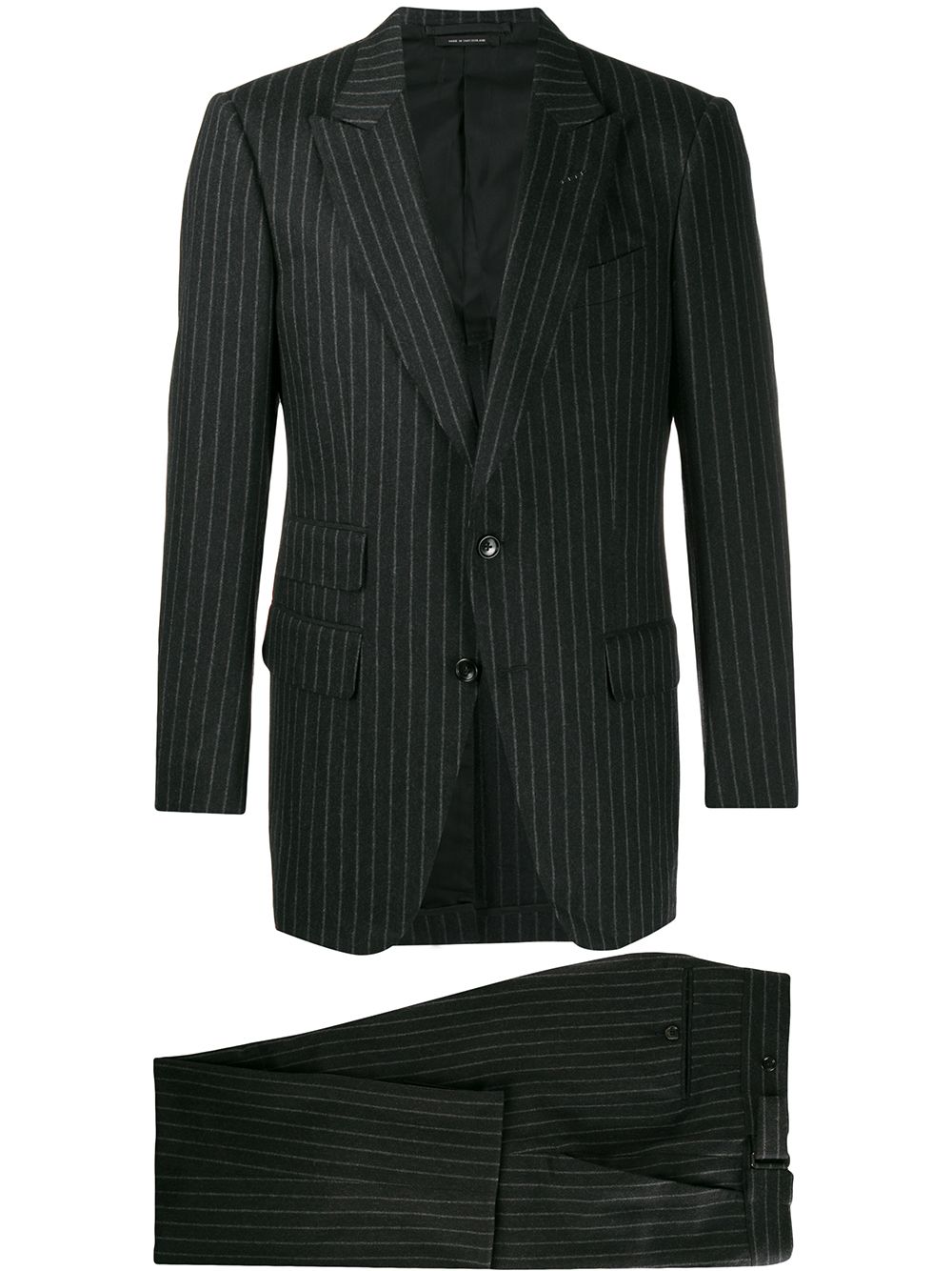 Tom Ford Striped Two Piece Suit In Schwarz