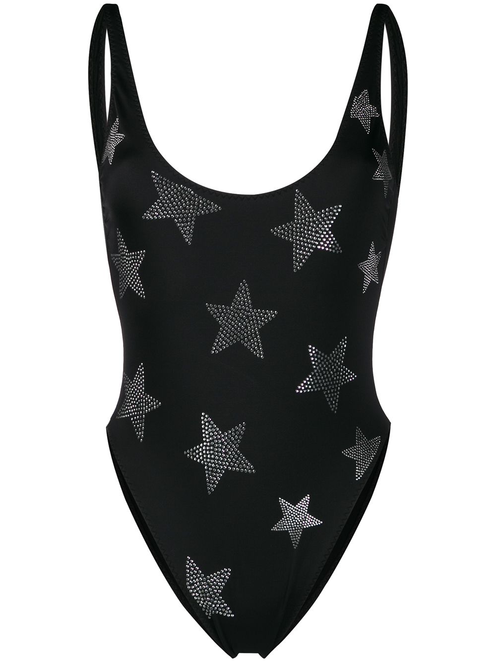 Stella Mccartney Star Embellished Swimsuit In 黑色