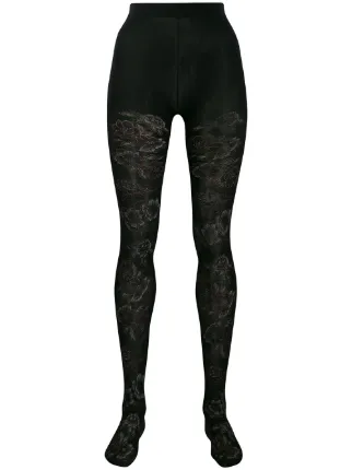 floral embroidered leggings