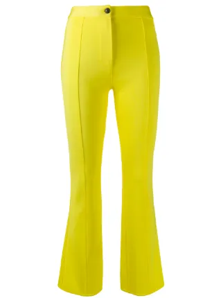 yellow flare trousers
