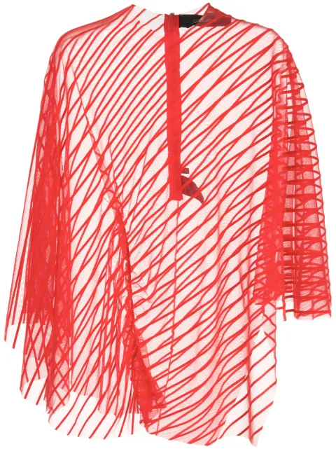 Paula Knorr velvet striped asymmetric top
