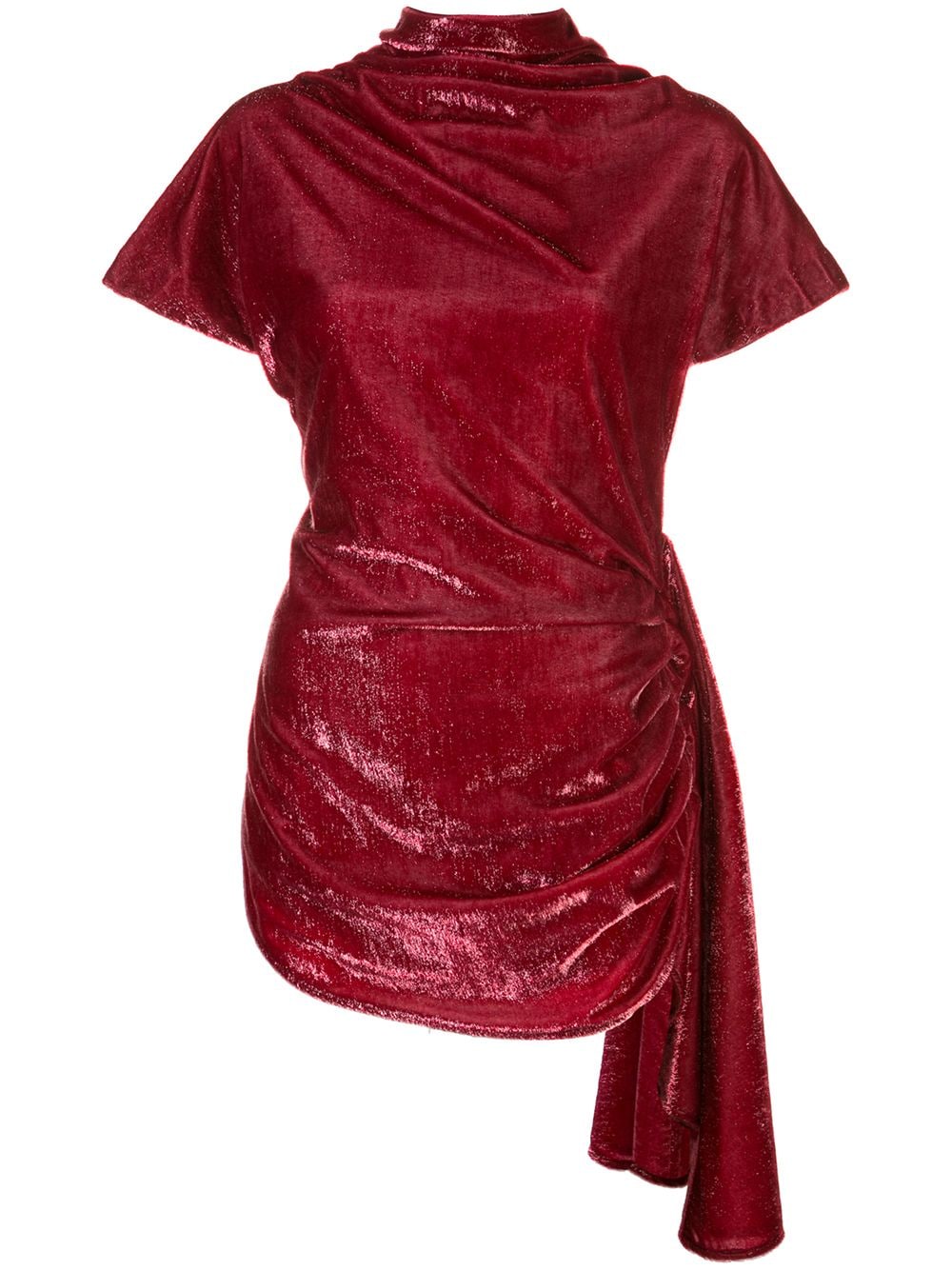 Paula Knorr Draped Velvet Top In Red