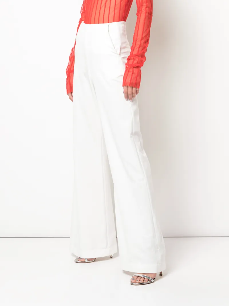 Paula Knorr Flared Style Trousers In White