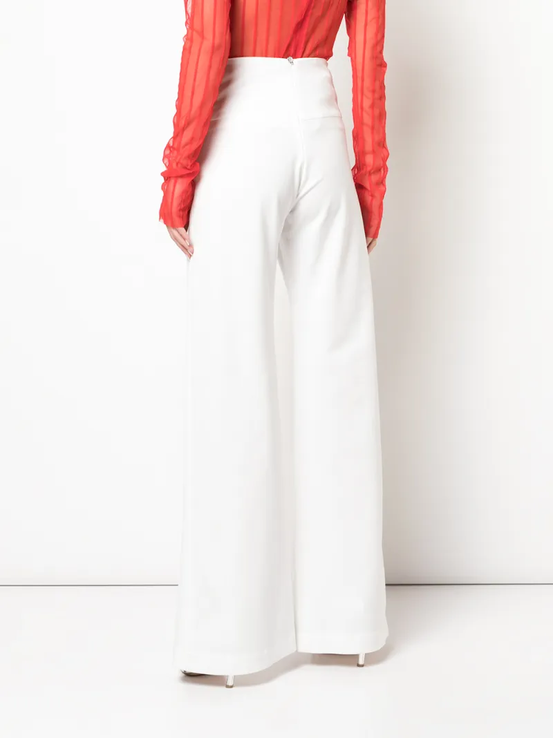 Paula Knorr Flared Style Trousers In White