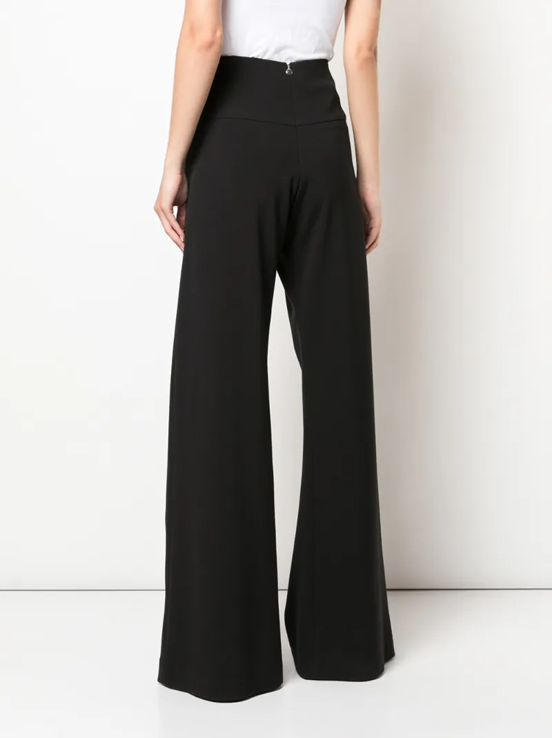 Paula Knorr Flared Style Trousers In Black
