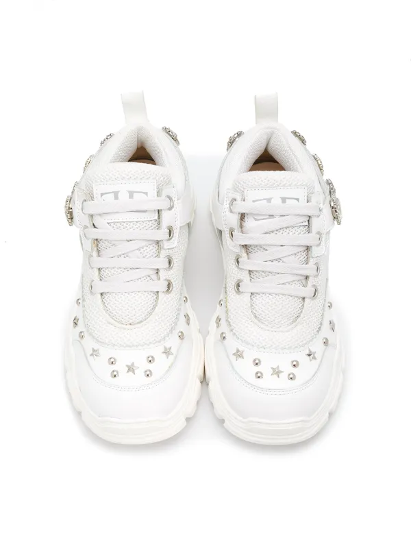 Shop Ermanno Scervino Junior stud-embellished chunky sneakers with Express  Delivery - FARFETCH