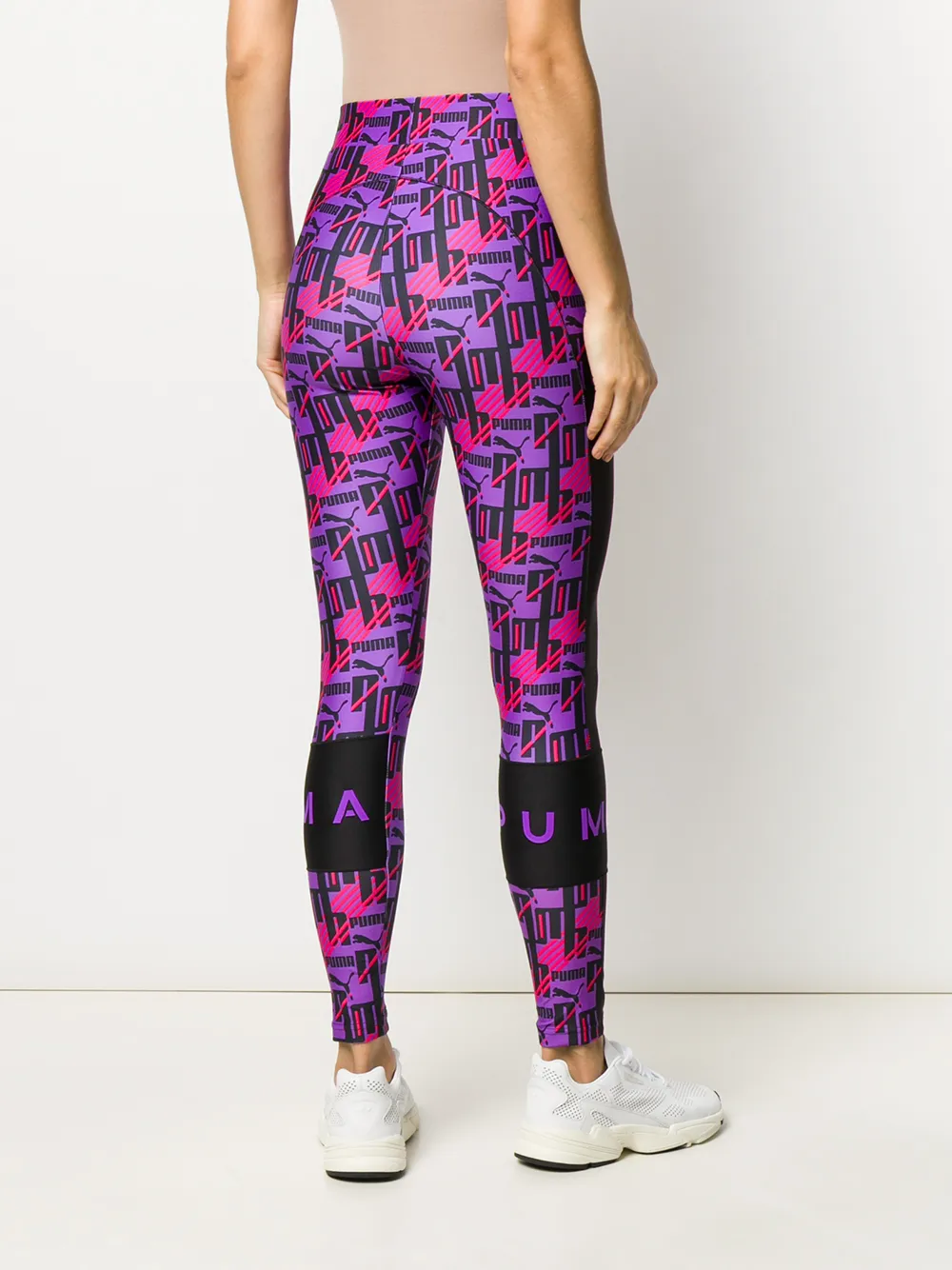 printed mesh panel leggings