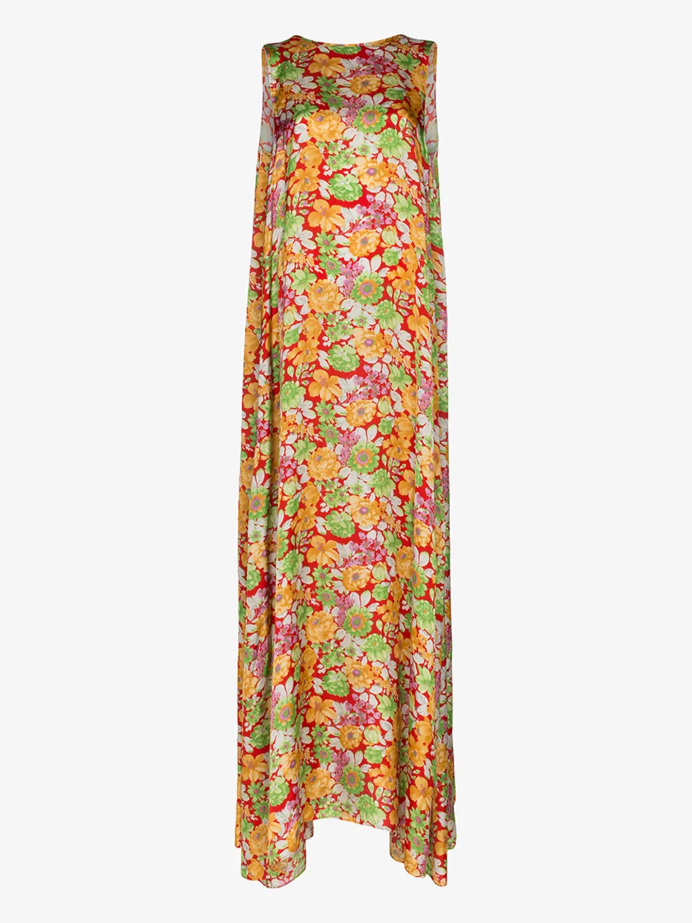 Plan C Floral Print Maxi Dress In Red