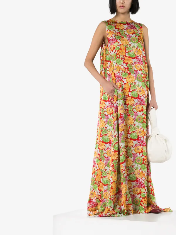 ワンピース Plan C Floral Print Maxi Dress Plan C Floral Print Maxi Dress | Red | FARFETCH