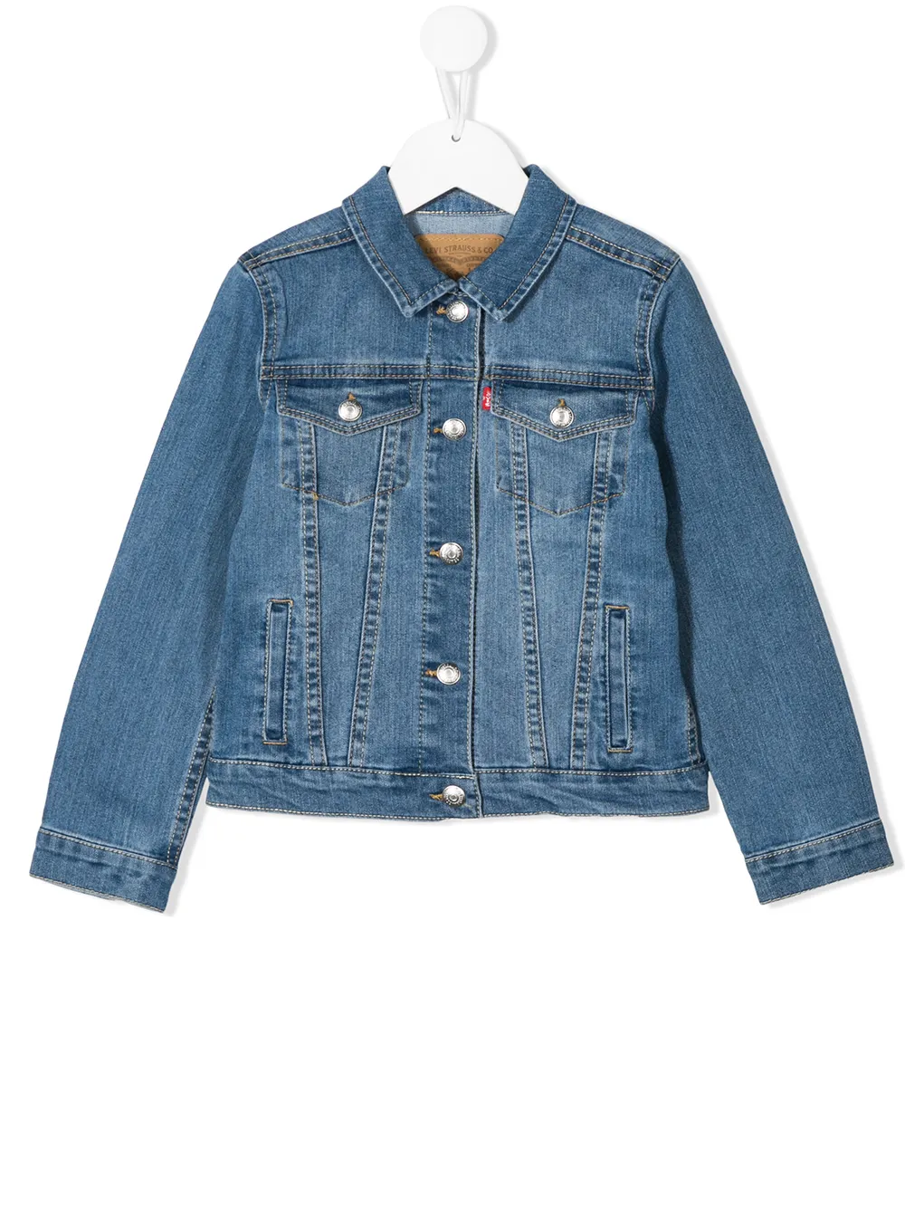 Levis Kids джинсовая куртка с эффектом потертости