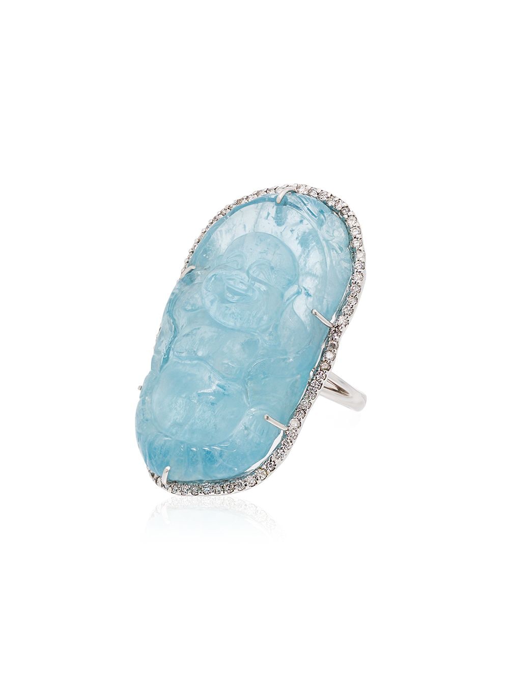 KIMBERLY MCDONALD 18KT WHITE GOLD AQUAMARINE DIAMOND RING