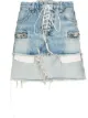 Image 1 of UNRAVEL PROJECT lace-up reverse hem denim skirt