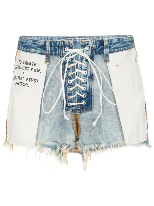 lace denim shorts