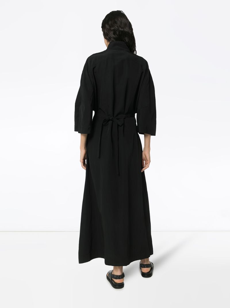 Shop Jil Sander Linen-blend Maxi Dress In Black