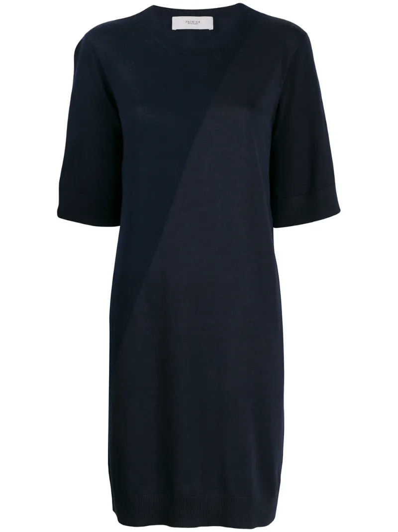 PRINGLE OF SCOTLAND COLOUR BLOCK KNITTED DRESS