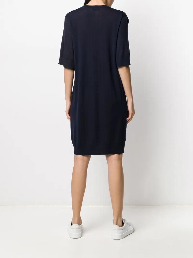 PRINGLE OF SCOTLAND COLOUR BLOCK KNITTED DRESS