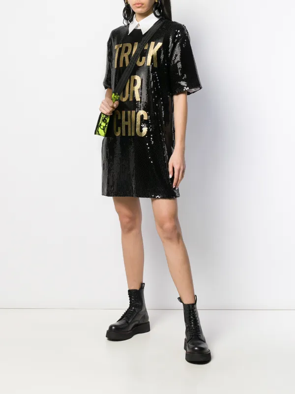 black sequin t shirt dress