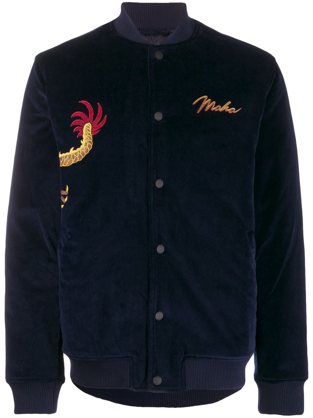 MAHARISHI EMBROIDERED VELVET BOMBER JACKET