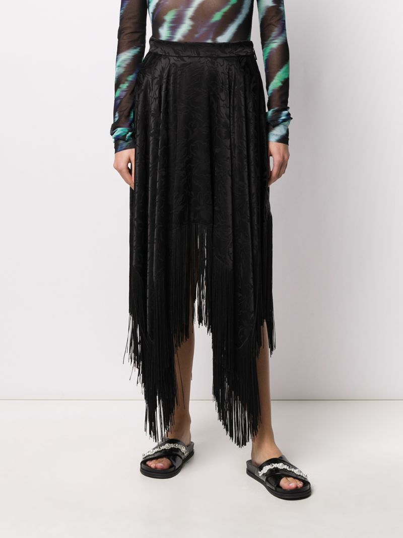 Shop Msgm High-low Hem Skirt In Black