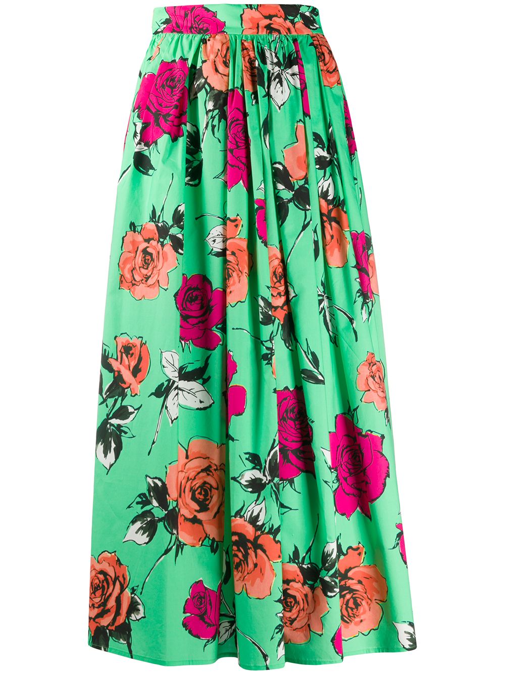 фото Msgm юбка а-силуэта с цветочным принтом