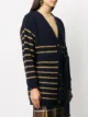 TWINSET Cardigan metálico com cinto e listras