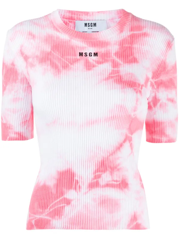 Pink and white tie dye shirt clearance