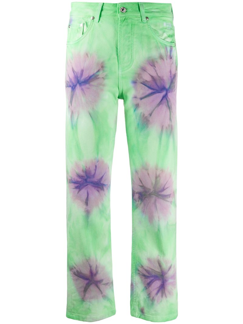 MSGM TIE-DYE CROPPED JEANS