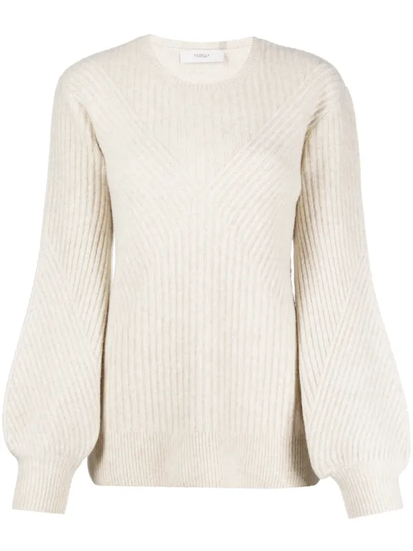 beige ribbed jumper