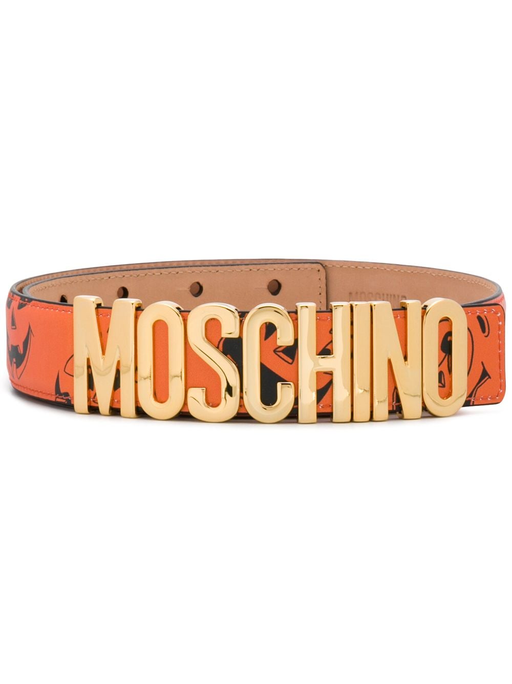 orange moschino belt