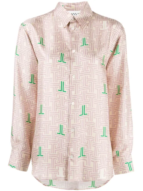 Lanvin JL labyrinth print shirt