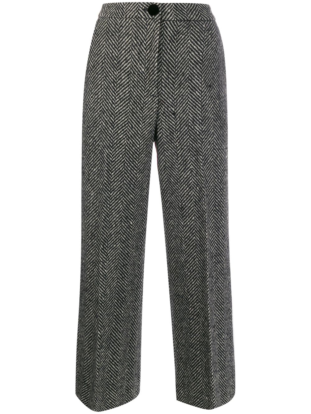 ALEXA CHUNG CROPPED HERRINGBONE TROUSERS