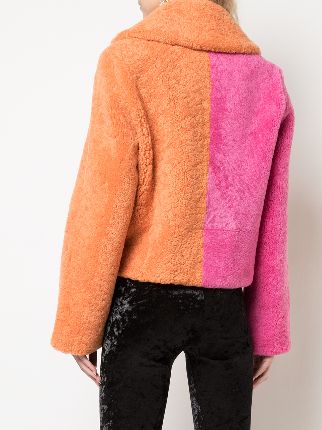 colour-block shearling coat展示图