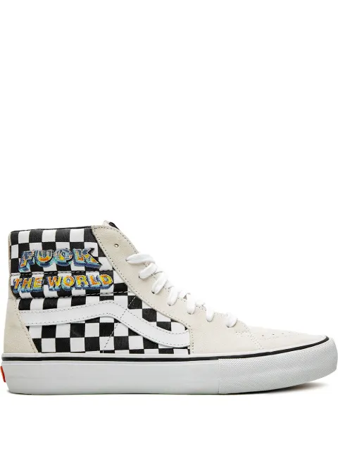 Vans x Supreme Sk8-Hi Pro "F*ck The World - Checkerboard" sneakers 